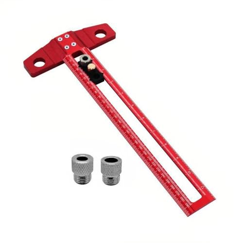 Speedmarker, Präzises Anreißwerkzeug mit Maßstab Lineal, Aluminiumlegierung für exakte Holzbearbeitung metrisches/imperiales Maßsystem, for Möbel Rahmenmontage (300mm)