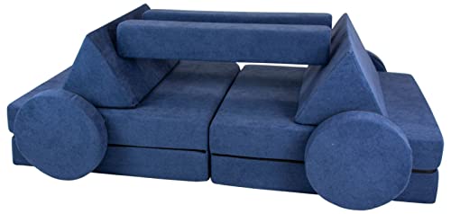 Velinda Spielsofa Modulsofa Spielmöbel modulares Kindersofa Familienmöbel Bausteine-Set (Farbe: dunkelblau)