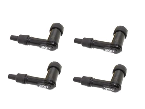 4x Zündkerzenstecker LB05F – 90° abgewinkelt, entstört (5 kΩ), passend für Roller, Mofa, Scooter, Vespa, Piaggio, Yamaha, Peugeot, Simson, Sachs, Puch, Zündapp, Honda, Kymco, SYM
