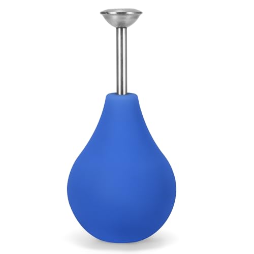 SUNJULY Ballbrause Anzucht 230ml, Ballbrause für Pflanzen, Silikon Bewässerung Sprinkler Kugel mit Edelstahl Düse, Pflanzen Blumen Sprüher für Gießen Samen Bonsai Empfindliche Pflanzen Stecklinge-Blau