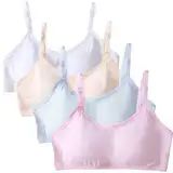 4er-Pack Mädchen Sport BHS Teens Unterwäsche mit Fest Gepolsterte und Verstellbarem Schultergurt Bralette Top Bustier für 10-18 Jahre Kinder und Kleine Brüste Damen