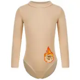 Manyakai Kinder Mädchen Fleece Turnanzug Gefüttert Rundhals/Stehkragen Ballett Body Trikot Gymnastik Leotard Stretch Eiskunstlauf Anzug Tanzkostüm Stehkragen 140-146