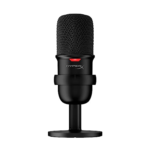 HyperX SoloCast – USB-Kondensator-Gaming-Mikrofon, für PC, PS4 und Mac, Tap-to-Mute Sensor, Kardioid Richtcharakteristik, Gaming, Streaming, Podcasts, Twitch, YouTube, Discord, Schwarz