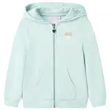 vidaXL Kinder Kapuzenpullover Reißverschluss Sweatshirt Pullover Helles Minzgrün 128