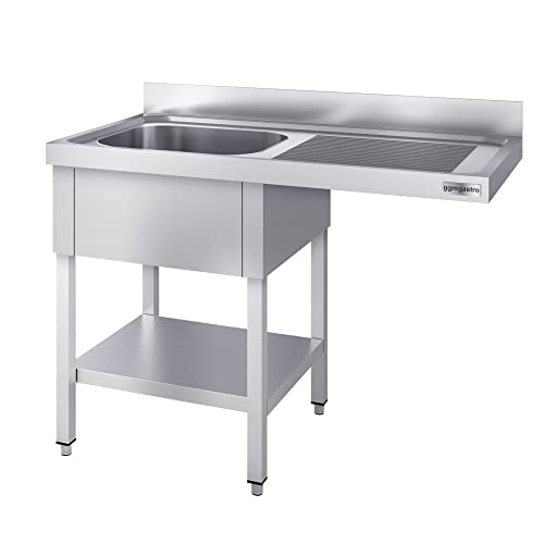 GGM Gastro | STK147SBL1 | Spülmaschinen-Spültisch - 1400x700mm - mit 1 Becken links