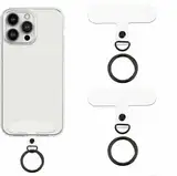 RYMAUP® 2 teiliges Handy Lanyard Patch Pad mit 2 Metall-Federringen,universeller Handy-Tether-Tab,Handy-Gurt-Anschluss,multifunktionales für die meisten Handy-Hüllen,schwarz