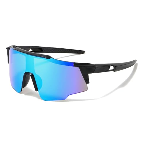 LOJUDI Polarisiert Sonnenbrille Kinder Fahrradbrille - Sportbrille UV400 Schutz Jugendliche Verspiegelt Sonnenbrillen für Jungen Mädchen - Verspiegelt Blau