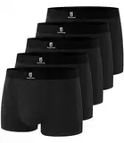 GLESTORE Herren Boxershorts Unterhosen Männer Short Boxer Unterwäsche Modal 5er Pack Schwarz M
