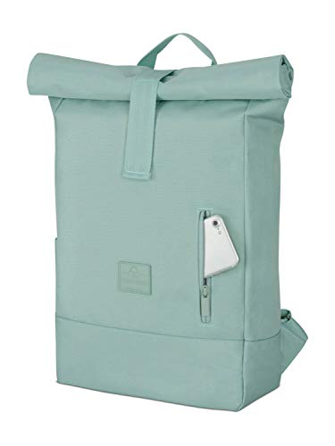 Johnny Urban Rucksack Damen & Herren Mint - Robin Medium - Rolltop Mit Laptopfach für Uni Business Fahrrad - 15L - Nachhaltig - Wasserabweisend