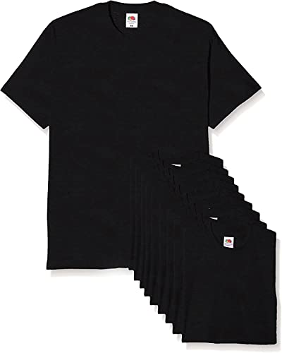 Fruit of the Loom Valueweight Herren-T-Shirt, kurzärmelig, 5 Stück, Schwarz, 4XL