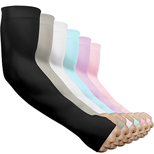beister 6 Paar Ärmel Kühlung Armwärmer Cooling Arm Sleeves Tattoo Cover für Herren Damen