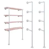 LINKPIPES Industrielles Rohrregal, Regalhalterungen DIY Open Book Regal für Büroraum Küche Wandregale(2Pcs 4Tier,57.5" hoch,11" tief, nur Hardware)