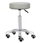 Grace&Grace Höhenverstellbar Rollhocker Drehhocker Mit Rollen Arbeitshocker Massagehocker Medizinischer Stuhl Drehstuhl Bürohocker Sitzhocker Kücheocker (No Backrest with Casters-Classic Flat, Beige)