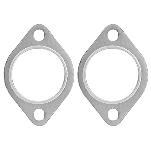 2pcs Auspuffkrümmerdichtung,Auto Aluminiumlegierung Auspuffkrümmerdichtung Auspuffflansch-Verbindungssatz 18107502346 Ersatz für E36 E39 E46 E53 E70 E83 E85 Autozubeh