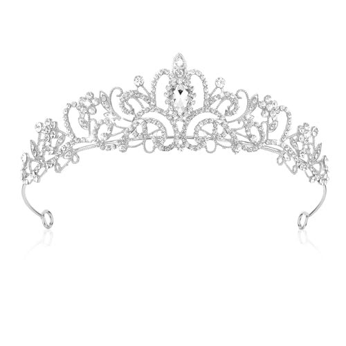 YUXIANLB CKrone Prinzessin Mädchen Damen Diadem Crown Kristall Tiaras Goldene Prinzessinnenkrone Eleganter Corwn Royal Queen Brautschmuck Strass Stirnband Geschenk Haarschmuck für Frauen Hochzeit Tanz