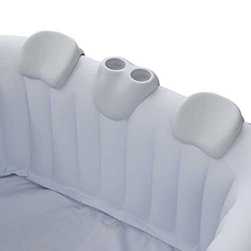 Arebos Komfort-Set 2 Nackenkissen + Getränkehalter für Whirlpool | weiß | 100% wasserdicht | ergonomisch geformt | PU Schaum