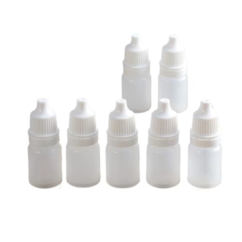 OLIREW 10Pcs 5ml Squeezable Dropper Bottles Empty Eye Drop Bottles Eye Dripper for Eyewash (White)