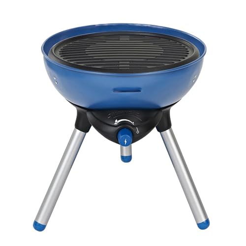 Campingaz Party Grill, Kleiner Grill für Camping oder Picknick, Camping-Grill mit flexiblen Kochmöglichkeiten, Gaskocher mit Antihaftbeschichteter Grillplatte und Topfträger, Blau