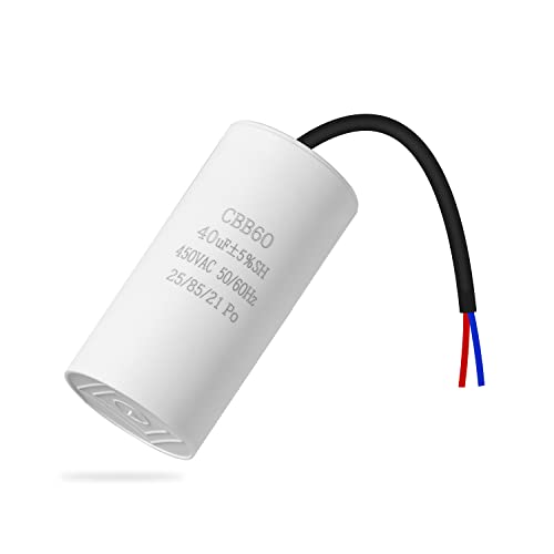 ANGEEK CBB60 450V 40uf 50/60HZ Anlaufkondensator, Motorbetriebskondensator, Motorkondensator, Entstörkondensator, Motorstartkondensator, Mikrofaradkondensator mit Draht