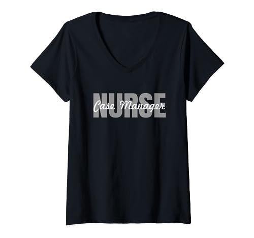 Krankenschwester Fallmanager Berufsausstattung Fallmanagement Krankenpflege T-Shirt mit V-Ausschnitt