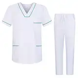 MISEMIYA - Unisex-Schrubb-Set - Medizinische Uniform mit Oberteil und Hose ref.6601-6602 - Medium, Grün 22
