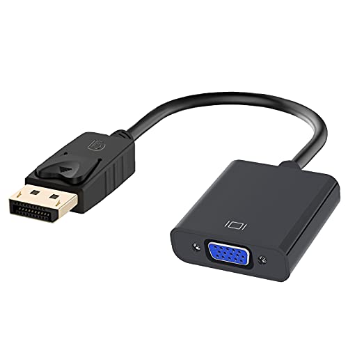 Jsdoin 1080p vergoldeter DP-auf-VGA-Adapter (Stecker auf Buchse), kompatibel mit Lenovo, Dell, HP, ASUS