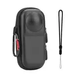 BRDRC Portable Kleine Tasche für Insta360 X4 (für Original Objektivkappe), Tragetasche Schutzhülle Hartschale Reiseschutz mit Handgelenkriemen Karabiner für Insta360 X4 Kamera Zubehör - PU