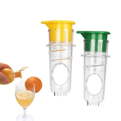 2 Stück Zitronenpresse, Zitruspresse Manuell, Limettenpresse Lemon Squeezer, Zitruspresse Und Zitronenausgießer, Kompakte Entsafter-Zitruspresse Mit Deckel Und Integriertem Filter