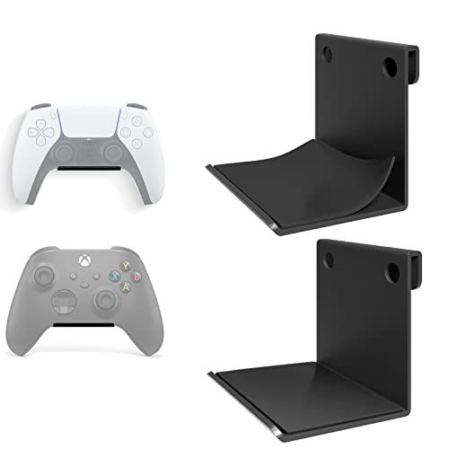 sciuU Wandhalterung für Controller/Kopfhörer, [2 Stück] Aluminiumlegierung Halter, Universal Hook Zubehör für Gamepad auf Xbox One/Series S X / PS5 / PS4, mit rutschfesten Silikonpads