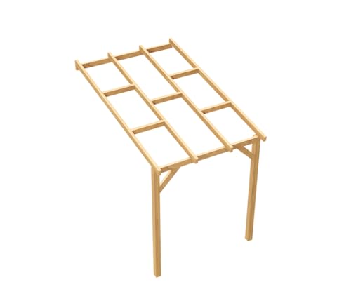 Wood&Play - Carport Überdachung oder Terrassenüberdachung, Einzelcarport aus Holz mit Dacheindeckung, Abstellplatz Holz Pavillon, Freistehend - aus langlebigem Kiefernholz - 300x187 cm