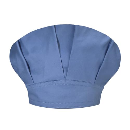 Unisex einfarbige Kappe für Küche, Catering, ölbeständige Kochmütze, Bouffant-Mütze Lustige Fahrradhelme (Light Blue, One Size)