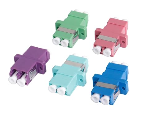 YAODHAOD LC LWL Adapter,5 Pack glasfaser LC Duplex Single Mode Koppler,Sm Lc Verbinder Zu Koppeln zu Glasfaserpaar R- Duplex- Konverter Glasfaseradapter/Adapterstecker 5 Farben