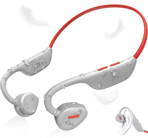 ANCwear Open Ear Kopfhörer Bluetooth 5.3, wasserdichte Kopfhörer kabellos Bluetooth Sport, Ohrhörer Bluetooth für Läufer Fahrradfahren Gym Running Work (Grau)