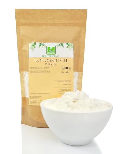 Kokosnussmilchpulver 500g von der Grünen Essenz - Kokos Milch Pulver getrocknet - Vegan - Proteinpulver - für für pflanzliche und laktosefreie Getränke - vegane Milch ohne Zucker (500 Gramm)