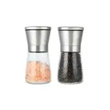 Wenrescry 2 stück Pfeffermühle, Salz und pfeffermühle, Gewürzmühle con Macinacaffè in Ceramica Regolabile, Mulino per Pepe e Sale anche per Peperoncino, 180ml, Acciaio Inossidabi