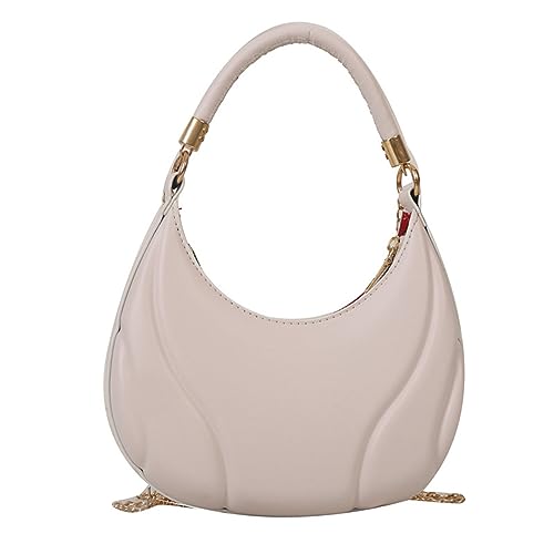 QWUVEDS Frauen Schulter Tasche Mode Muster Einfarbig Retro Praktische Große Kapazität Zipper Messenger Tasche Damen Jogginghose Mit Reißverschluss Taschen (White, One Size)