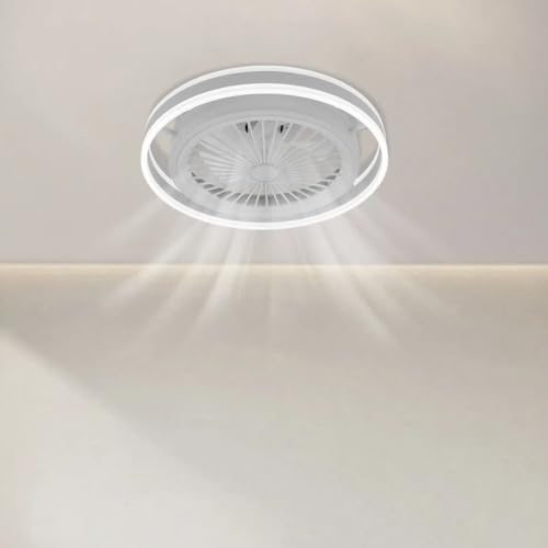 LOYEMAADE Deckenventilator Beleuchtung Timer Leiser Wohn Modern Acryl Fernbedienung Deckenventilator Licht LED Zimmer Schlaf Lüfter