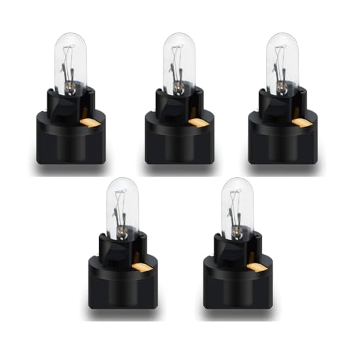 SOFOC T5 (Sockel-Mit-Nut) Halogen-Mini-Glühlampen für Armaturenbrettanzeigeleuchten und Kennzeichenleuchten 24V 1,2W Warmweiß 5 Stück