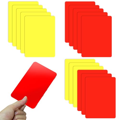 16 Stück Fußball Schiedsrichter Karten Set,Robuste Gelbe Rote Karte Fußball aus PVC,Schiedsrichter Karten,Schiedsrichter Tool-Fußball-Warn-Und Auswurfkarten,Zubehör für jedes Fußballspiel Set