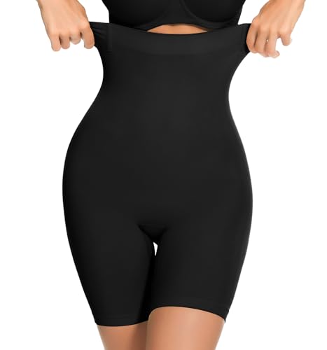 SIMIYA Bauchweg Unterhose Damen Hohe Taille Body Shaper Miederhose Unterwäsche Kurze Figurformende Miederpants Shorts(Schwarz-01,M)