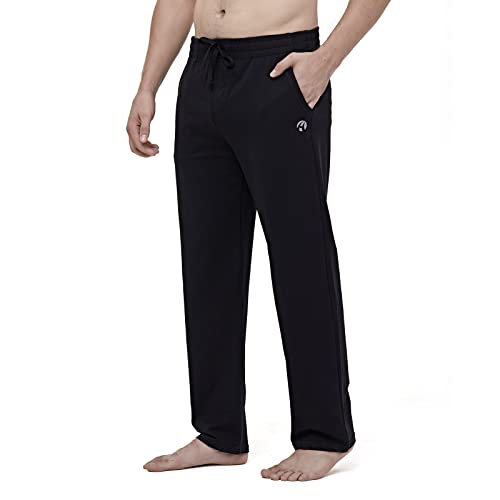 HMIYA Herren Jogginghose Baumwolle Sweathose Lange Atmungsaktiv Sporthose Yogahose Klassische Trainingshose mit Taschen(Schwarz,XL)