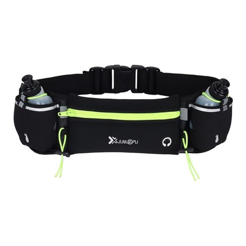 Gurxi 1 Trinkgürtel Laufen Hydration Band mit Wasser Flaschen (2 x 175 ml), Laufgürtel Gürteltasche Reflektierend Hüfttasche Bauchtasche Sport für Outdoor Jogging & Lang-Lauf Zubehör