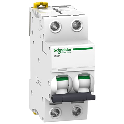 Schneider Electric A9F74232 IC60N Schutzschalter, Acti9, 2P, 32A, C-Krümmung 50/60 Hz, Weiß