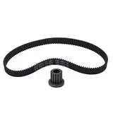 Koieam Antriebsgürtel, 384 12 Gummi Antriebsgürtel Timinggürtel 16T 8mm Timing Riemenscheibe für Elektroroller