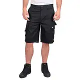 Lee Cooper Herren Arbeitssicherheitshose mit mehreren Taschen Cargo-Shorts, Schwarz, W40"