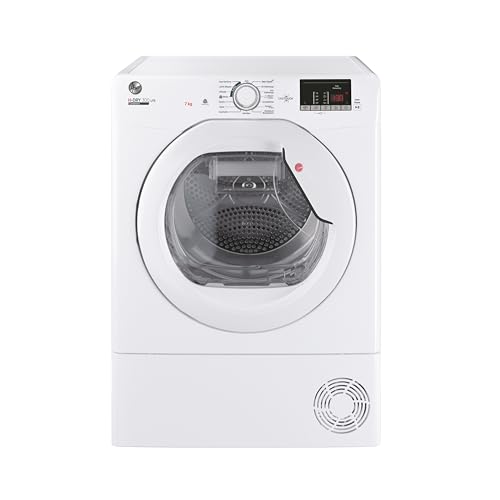Hoover HLE C7DE-84 Kondenstrockner / 7 kg/Smarte Bedienung mit NFC-Technologie/AquaVision-Kondenswasserbehälter, Weiß