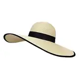 Damen Sommerhut Ausflug Sonne Sonnenschutz Urlaub Strand Strohhut Sonnenhut Sonnenhut Wal (Beige, M)