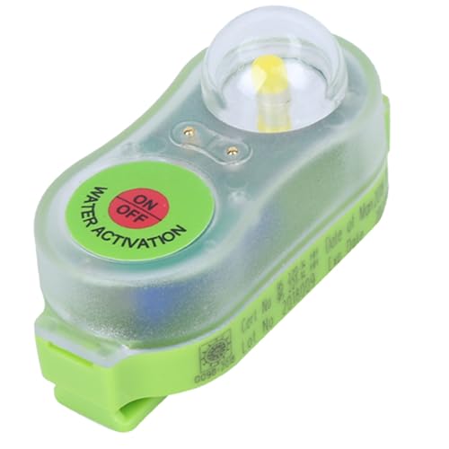 Bnineteenteam Schwimmwesten-Lichtlampe, Schwimmwesten-Blitzlicht für Überbord-Überlebensweste, LED-Meerwasser-Selbstbeleuchtung, Lebensrettende Taschenlampe, Auffällige Attract-Lichtlampe(Cyan)