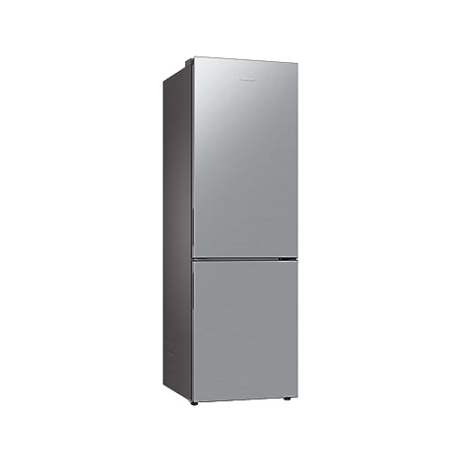 Samsung Kühl-Gefrier-Kombination, Kühlschrank mit Gefrierfach, 185 cm, 344 l Gesamtvolumen, 114 l Gefrierteil, Flaschenregal, Edelstahl-Look, RB33B612ESA/EF