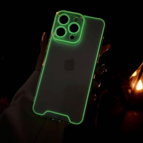 Rnrieyta Miagon Leuchtend Luminous Glitzer Hülle für iPhone 13 Pro,Fluoreszierend Licht im Dunkeln Bunt Bling Handytasche Durchsichtig Dünn Transparent Cover Slim Schutzhülle Backcover